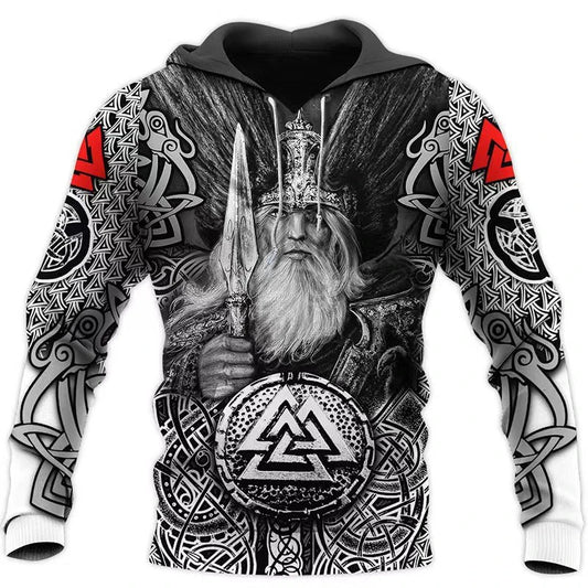 2024 Men's Hoodies Eagle Tattoo Pattern Vikings 3D Printed Fashion Casual Harajuku Hip Hop Autumn and Winter Oversized Sweatshirts
