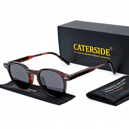 Ochelari de soare rotunzi polarizați Catside pentru bărbați, ramă TR, inserție centrală, brațe, set de ochelari de soare pentru femei, stil retro, pentru șofat, pescuit, punk, protecție UV400