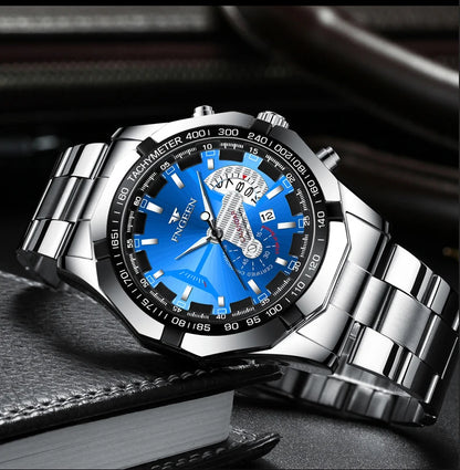 BINBOND Orginal Quartz Wristwatches For Men Luxury Luminous Waterproof Auto Date Men's Watch Stainless Steel Reloj Free Ship