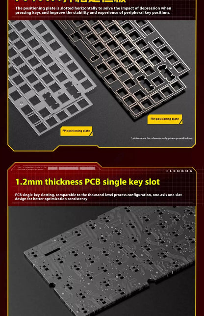 LEOBOG Hi75C Mechanical Wireless Keyboard Aluminium 3-Mode With Knob Hot Swap RGB Gasket Hi75C Gaming Keyboard Customization PC