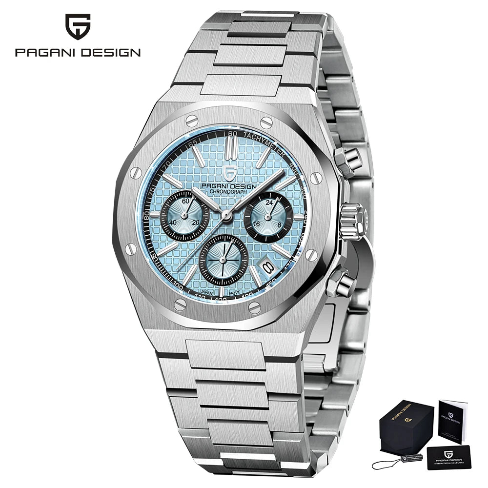 PAGANI DESIGN PD1707 Men's Quartz Watches 40MM Stainless Steel Sapphire Glass Top Brand Watch Gift for Men Reloj Hombre 2024 New