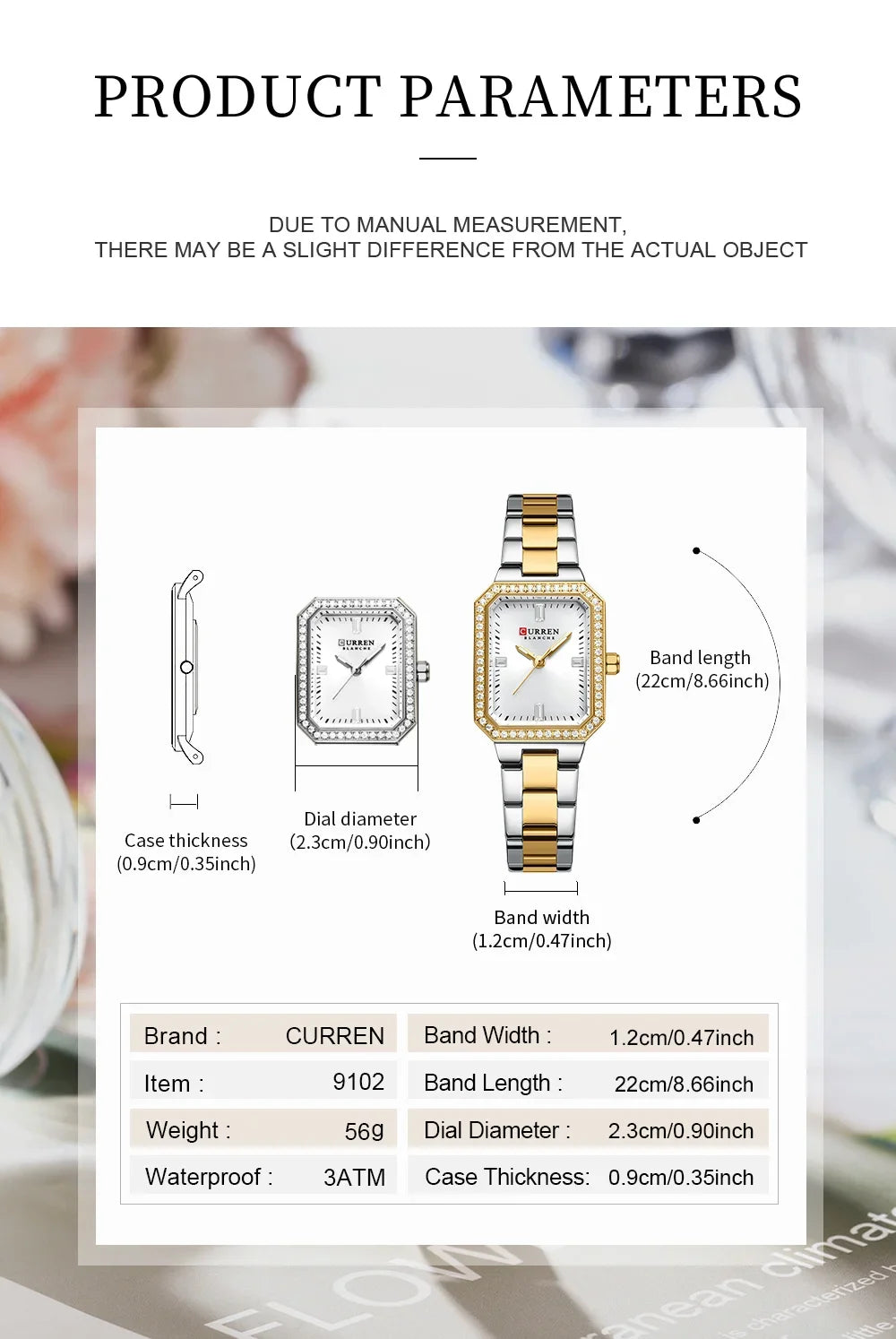 CURREN Elegant Quartz Ladies Wristwatch Top Brand Original Watch For Women Luxury Waterproof Luminous Watches