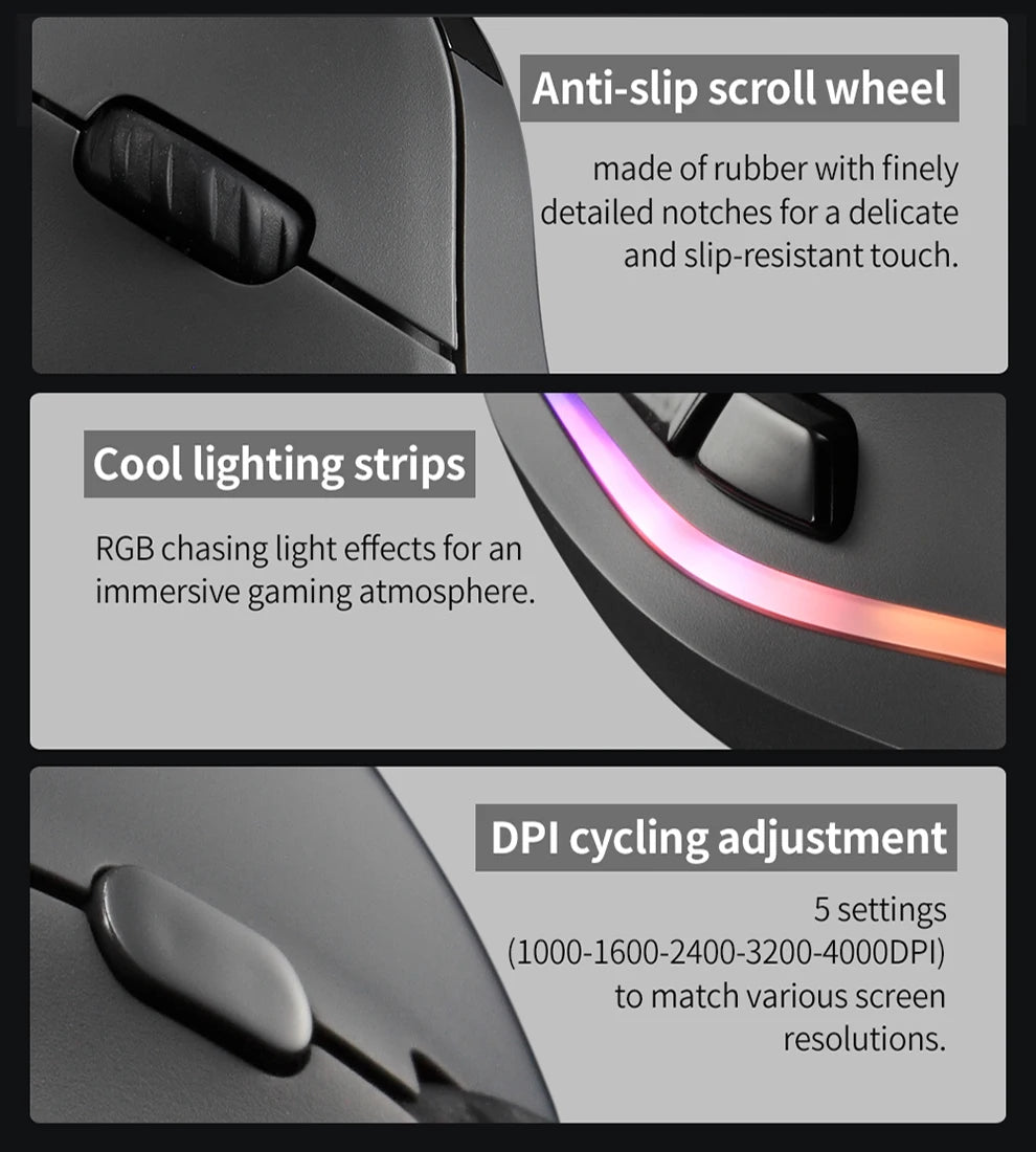 Rechargeable Wireless Vertical Mouse With Screen Display Ergonomic Mice 6 Button Programmable Gaming Mouse for Gamer Desktop