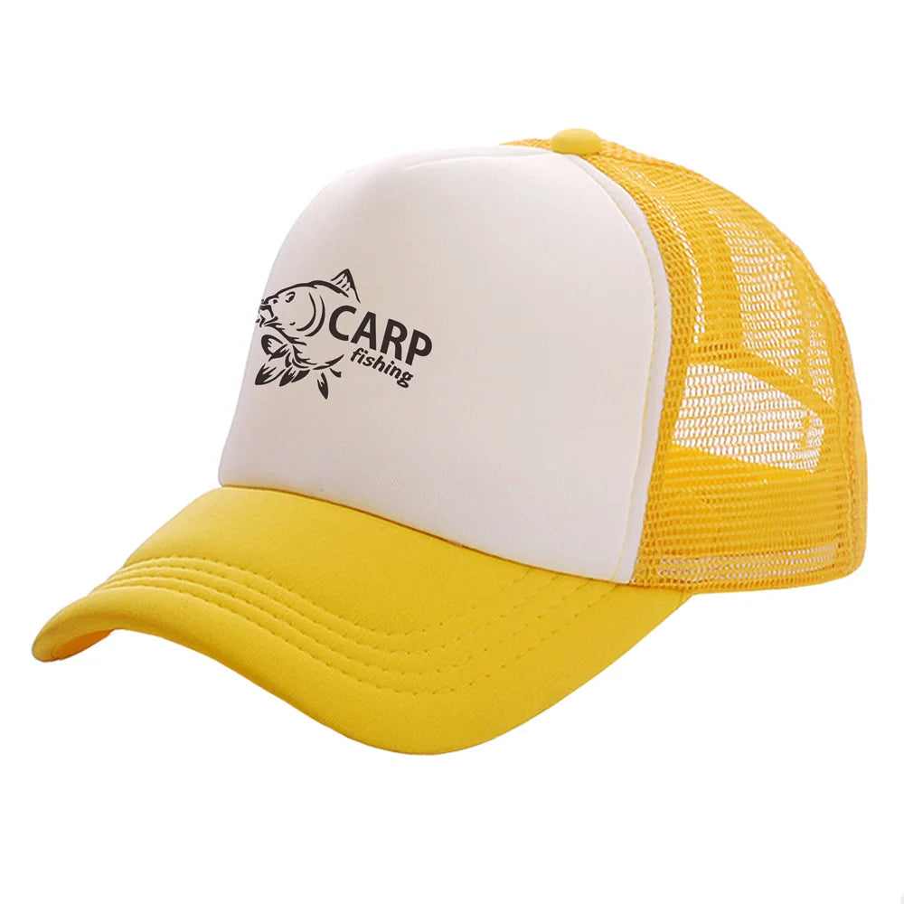 Carp Fish Trucker Caps Men Funny Fishing Printing Hat Baseball Cap Cool Summer Unisex Mesh Net Caps MZ-169