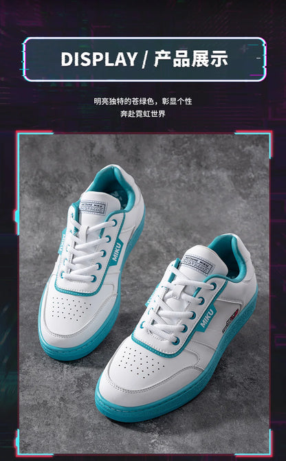 Moeyu Hatsune Miku Shoes for Women and Men Vocaloid Cosplay Anime Sneakers Tennis Lace-Up Sport Athletic Running Casual Shoes