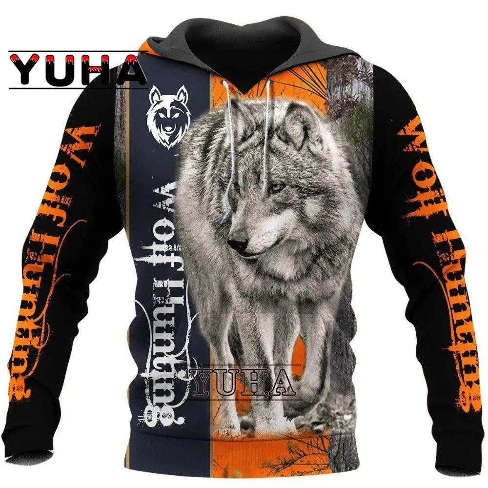 Wolf Printed Hoodies Men 3D Hoodies Brand Sweatshirts Jackets Quality Pullover Fashion Tracksuits Animal Streetwear Out