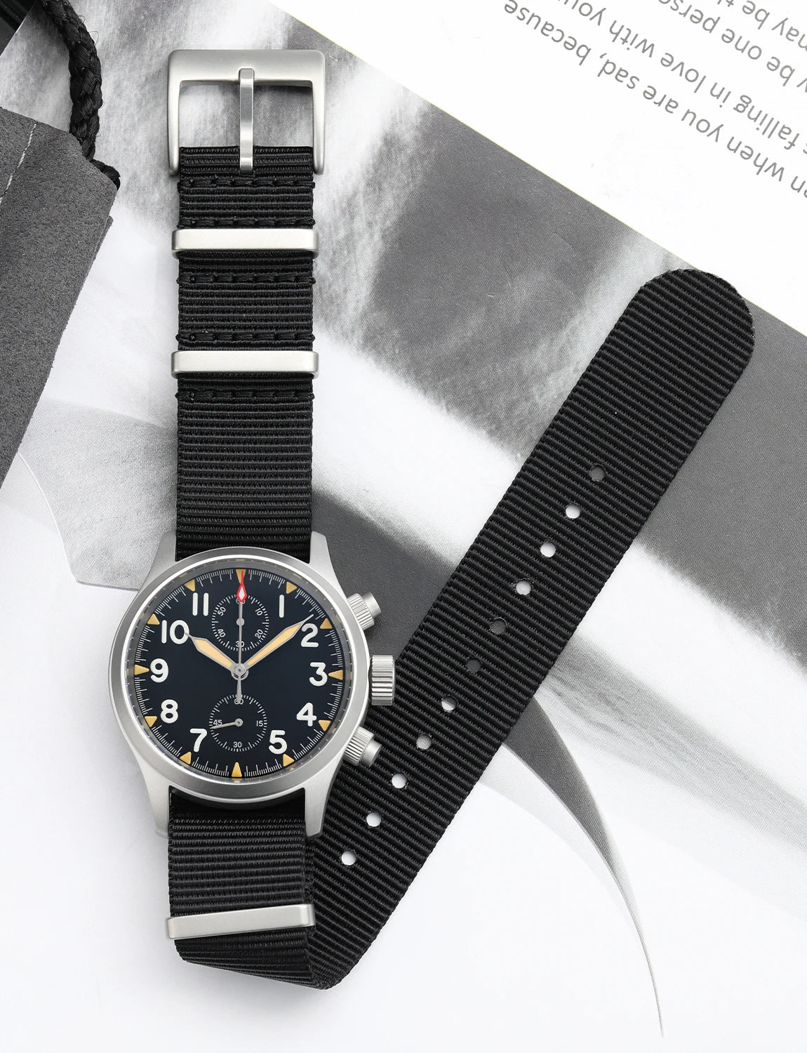 Militado ML1868 Watch VK61 Quartz Movement 100m Waterproof Watches Men Stainless Steel Chronograph Sapphire Crystal Wristwatch