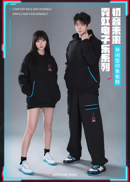 Moeyu Hatsune Miku Shoes for Women and Men Vocaloid Cosplay Anime Sneakers Tennis Lace-Up Sport Athletic Running Casual Shoes
