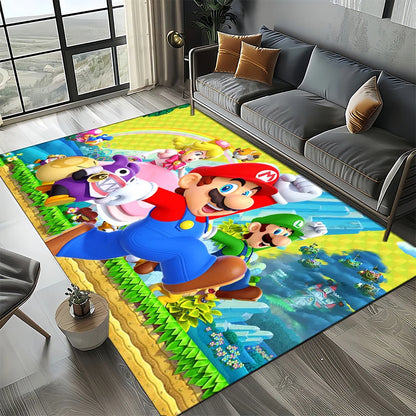 Covor cu motiv retro Mario, covor pentru sufragerie, dormitor, canapea, preș de intrare, decor, covoraș de joacă pentru copii