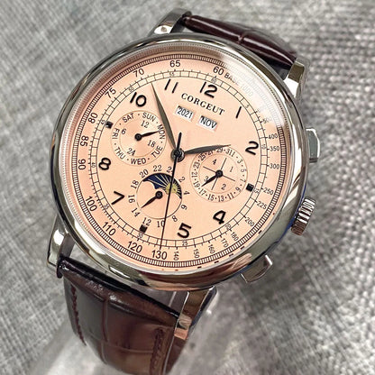 Automatické hodinky pre mužov Multification Date Day Month Year 316L, mechanické pánske hodinky s lešteným puzdrom, indikátorom deň/noc, 42mm