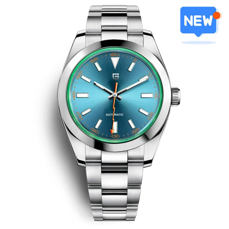 PAGANI DESIGN 2026 New Green Glass Men's Mechanical Watches Automatic Watch Men AR Sapphire crystal Stainless steel Wristwatch
