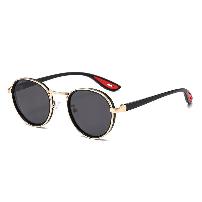 Ochelari de soare cu lentile ovale metalice, protecție UV, ramă mică în stil retro, ochelari de soare clasici de marcă, creație de designer, pentru femei și bărbați