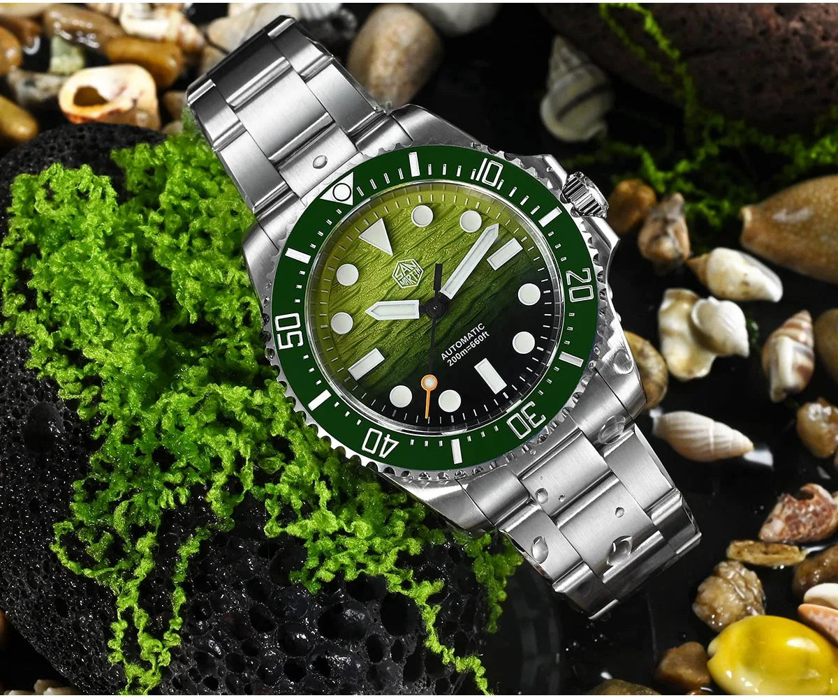 San Martin 2026 Men Diver Watch 38mm Wave Texture Dial Miyota 90S5 Automatic Mechanical Luxury Wristwatch Waterproof 200m SN0126