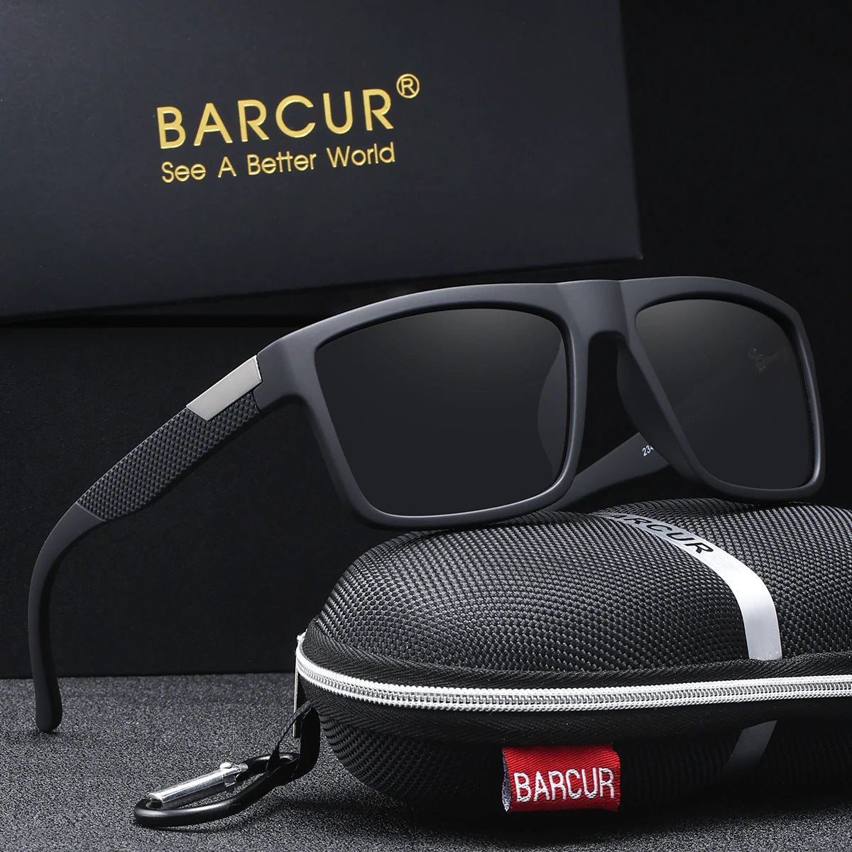BARCUR Ochelari de soare simpli și confortabili, în stil business, pentru călătoriile zilnice, cu protecție UV, ambalaj de marcă