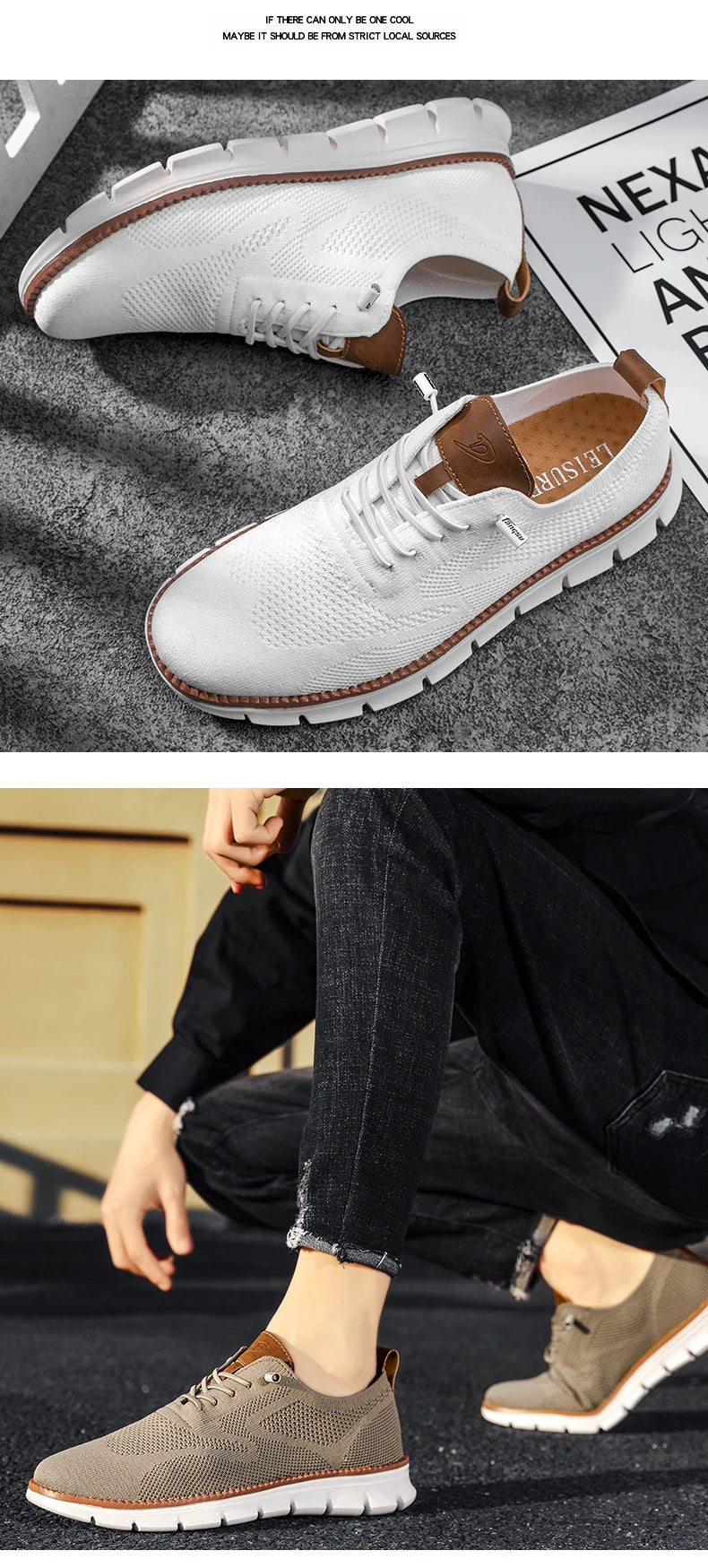 New men's large-sized casual shoes - Fly-Weave mesh breathable sports shoes, lightweight and slip-resistant men's shoes