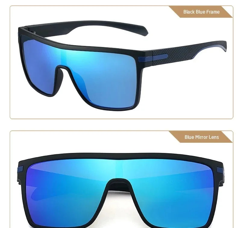 Ochelari de soare polarizați CRIXALIS pentru bărbați, pătrați, supradimensionați, antireflex, pentru șoferi, ochelari de soare cu oglindă, pentru femei, ochelari de protecție UV400, pentru bărbați