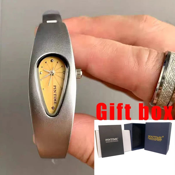 y2k watch shaped teardrop bracelet watch female couple light luxury senior sense of antique wind Gift Ladies' Quartz Wristwatch