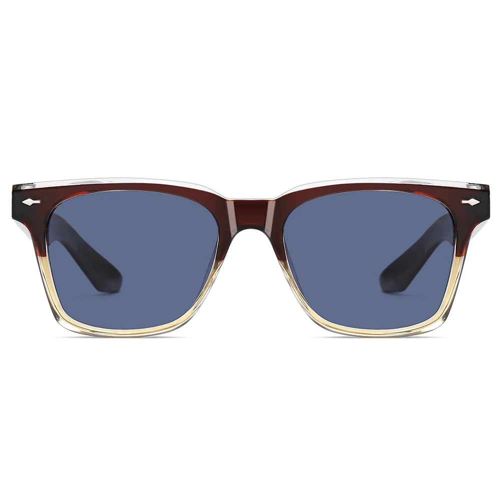 Ochelari de soare polarizați retro Swanwick TR90 pentru bărbați, ochelari de soare pătrați din acetat pentru femei, unisex, UV400, gri-negru, stil european