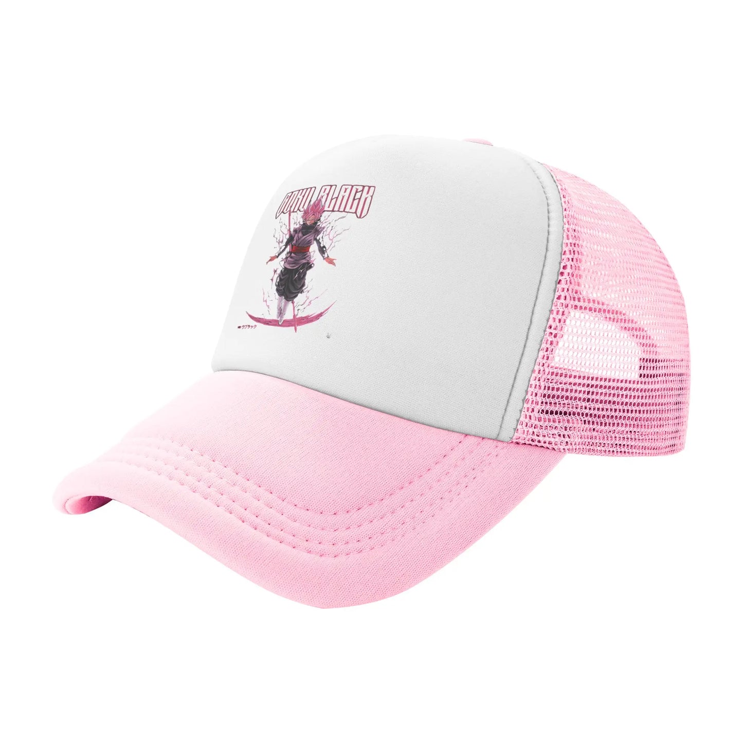 Dragon Ball Black Goku Trucker Cap Men Women Hat Sun Hat Sports Cap Adjustable Polyester Mesh Baseball Cap Summer, Produit gaming premium Fraquane