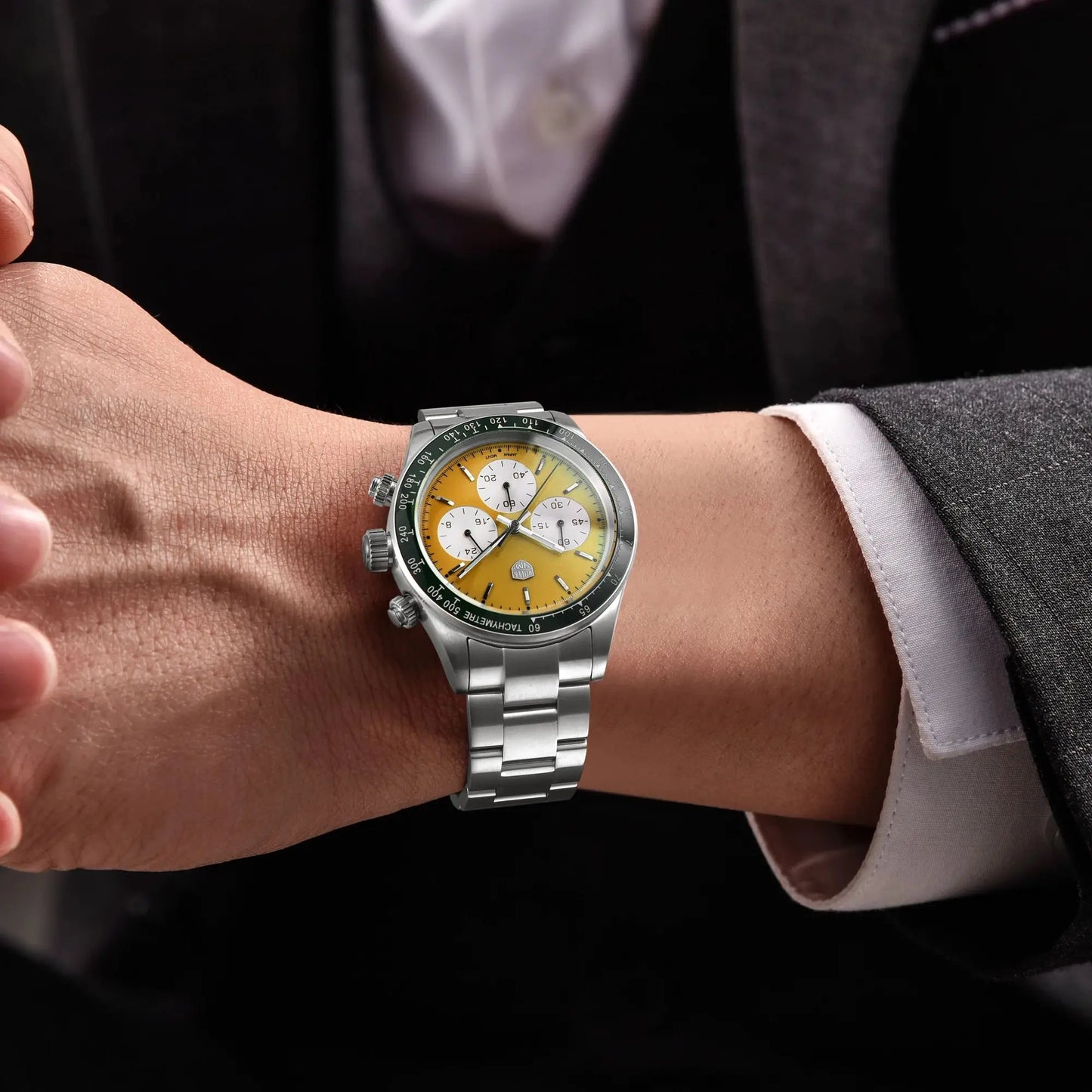 ROSSITIMI Urban Premium Men Quartz Watch Light Luxury Sports Stainless Steel VK63 Tachymeter Luminous 100m Diving Luminous Watch