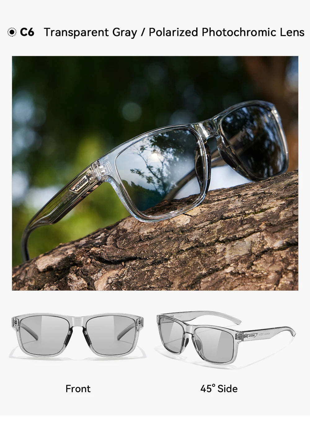 Ochelari de soare polarizați pentru bărbați KDEAM, mărime XXL, ochelari de protecție pentru sporturi în aer liber, lățime totală 155 mm, ochelari de soare extra mari