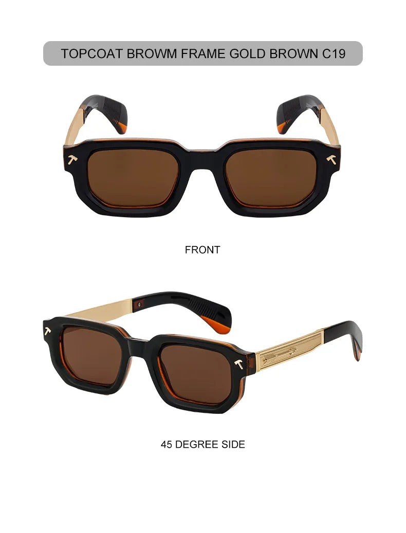 Ochelari de soare polarizați, pătrați, în stil punk, pentru bărbați, de marcă de lux, clasici, dreptunghiulari, cu protecție UV400, pentru șofat, la modă, pentru activități în aer liber
