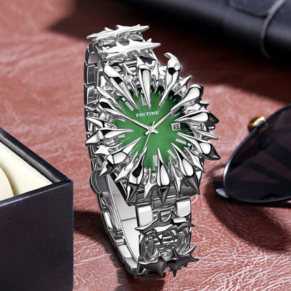 Special-shaped lightning dragon scale spike soldering watch design heavy industry trend Y2K Watches Quirky Quartz Wristwatches