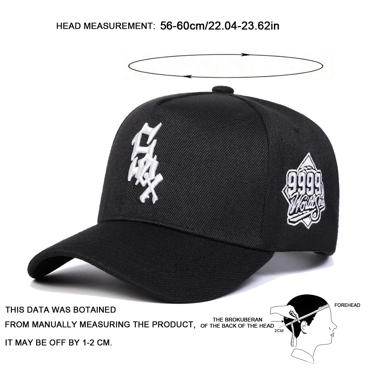 Unisex SOX 9999 Letter Embroidery Baseball Caps Adjustable Casual Hats Spring and Autumn Outdoor Sunscreen Hat