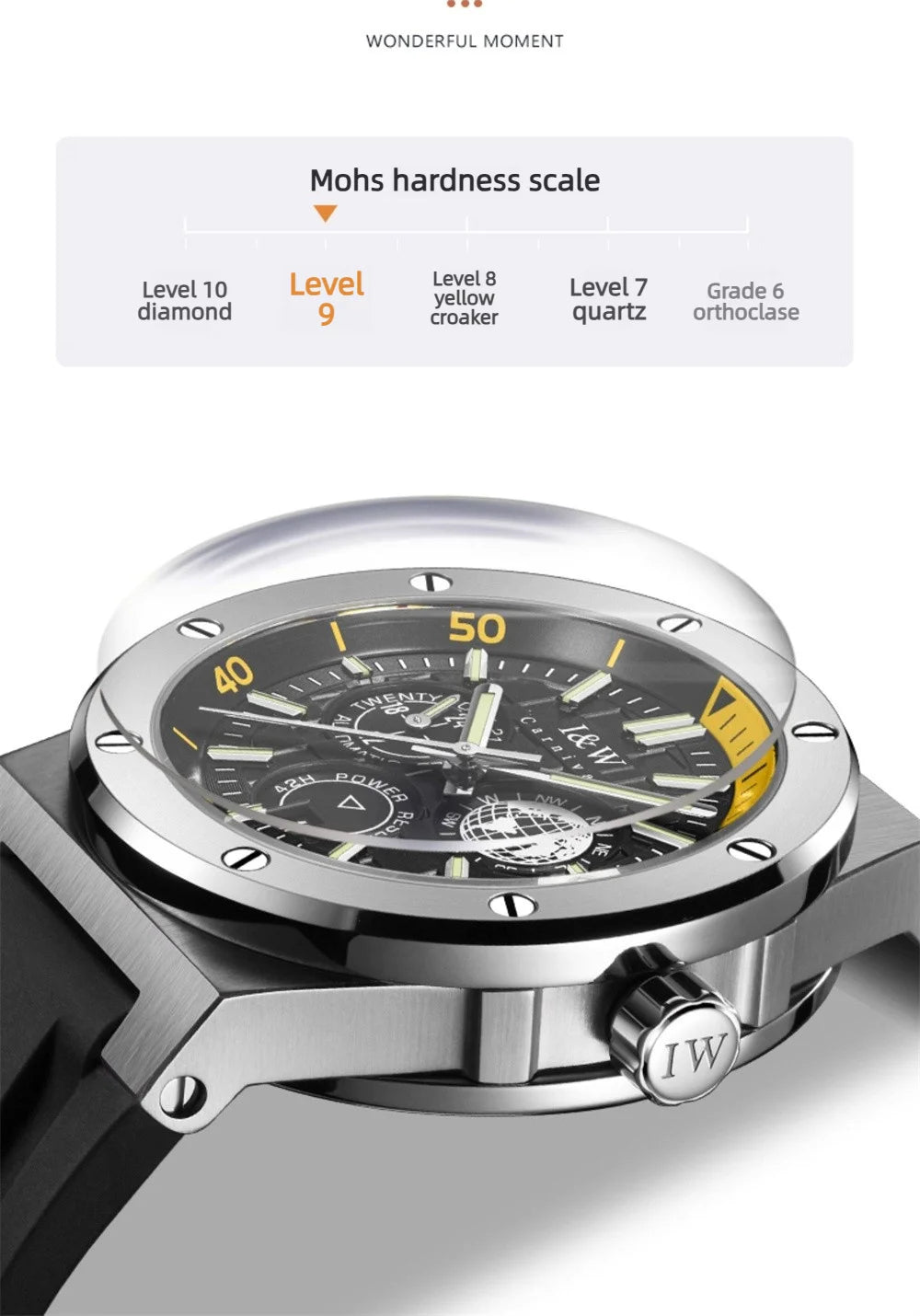 Carnival Brand IW High-End Series Luxury Imported Movement Mechanical Watch Men Sport Rubber Strap 50m Waterproof Fashion Watch
