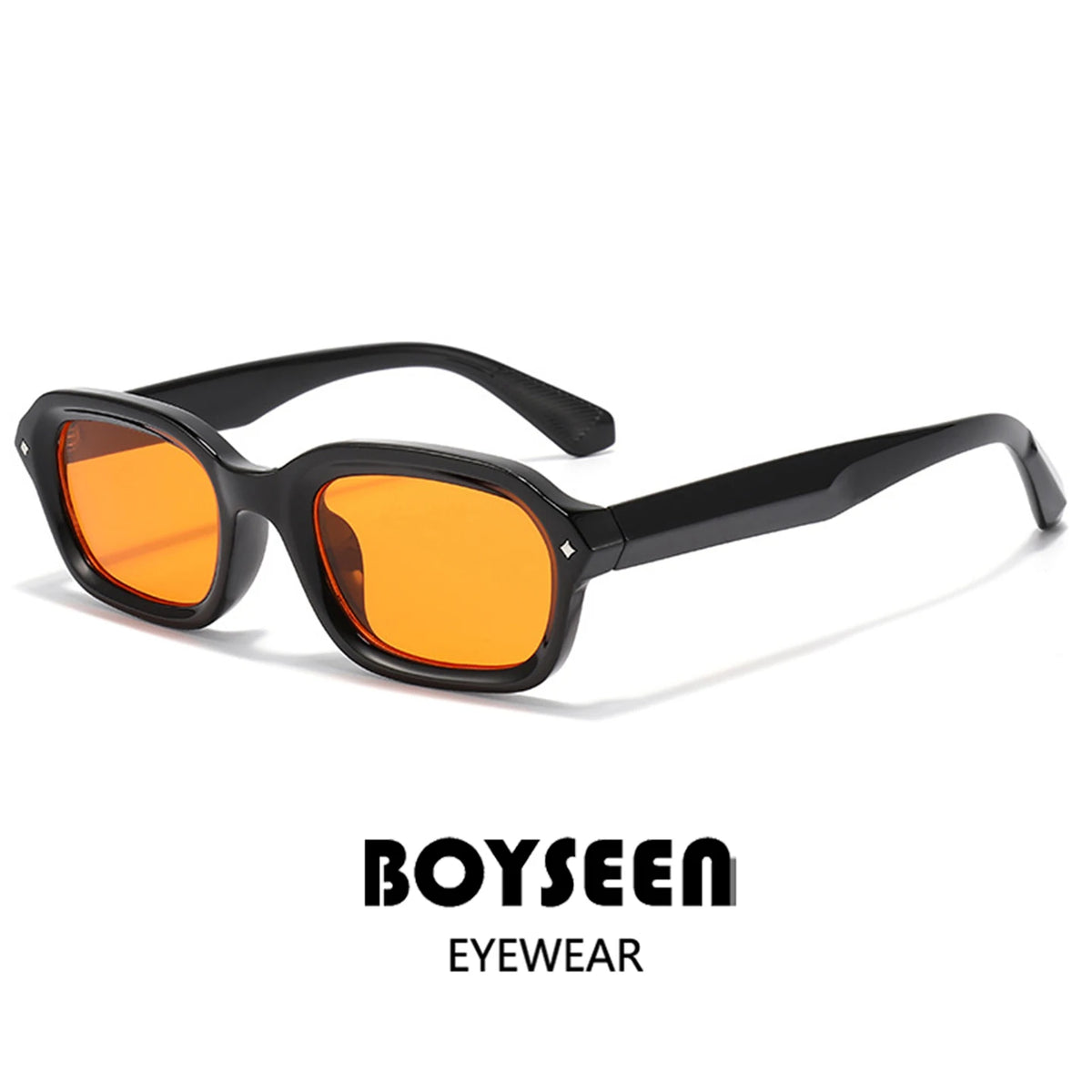 BOYSEEN Ochelari de soare de plajă pentru bărbați, de vară, portocalii, UV400, ochelari de soare punk cu ramă îngustă și formă pătrată