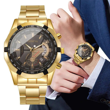 Fashion Men Business Watches Luxury Large Dial Calendar Quartz Watch Mens Clock Reloj Hombre（Without Box）