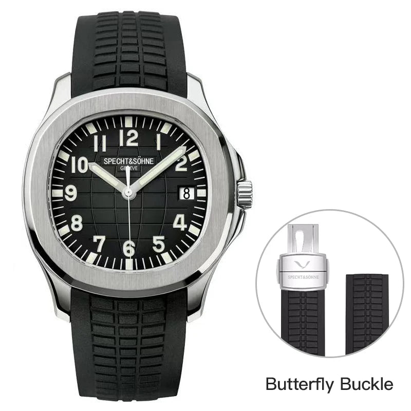 Specht & Söhne Brand Automatic Mechanical Watches Sports Wristwatches Green Sapphire Luminous 50M Waterproof Men's Watch