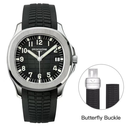 Specht & Söhne Brand Automatic Mechanical Watches Sports Wristwatches Green Sapphire Luminous 50M Waterproof Men's Watch