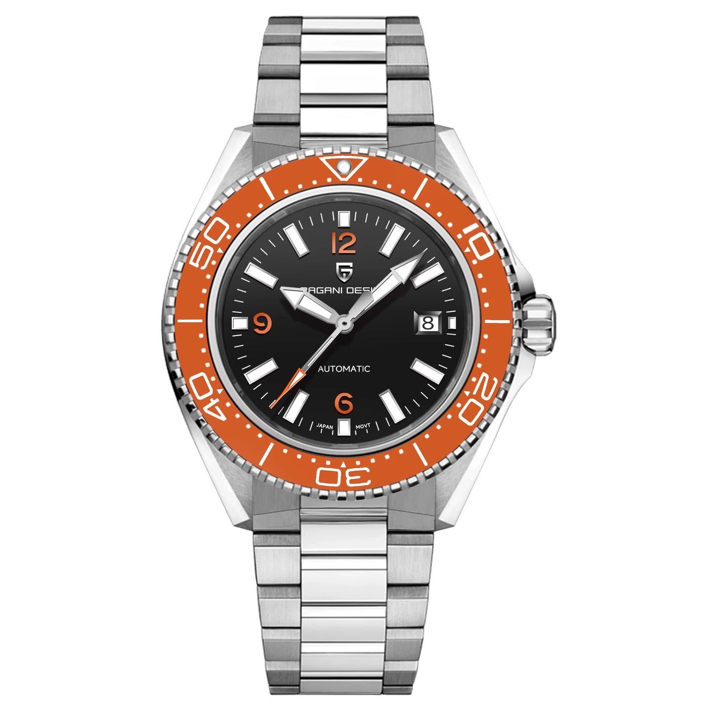 Pagani Design New Top Men's Mechanical Watch Luxury Sapphire Stainless Steel 100m Waterproof Ceramic Bezel Automatic Watch