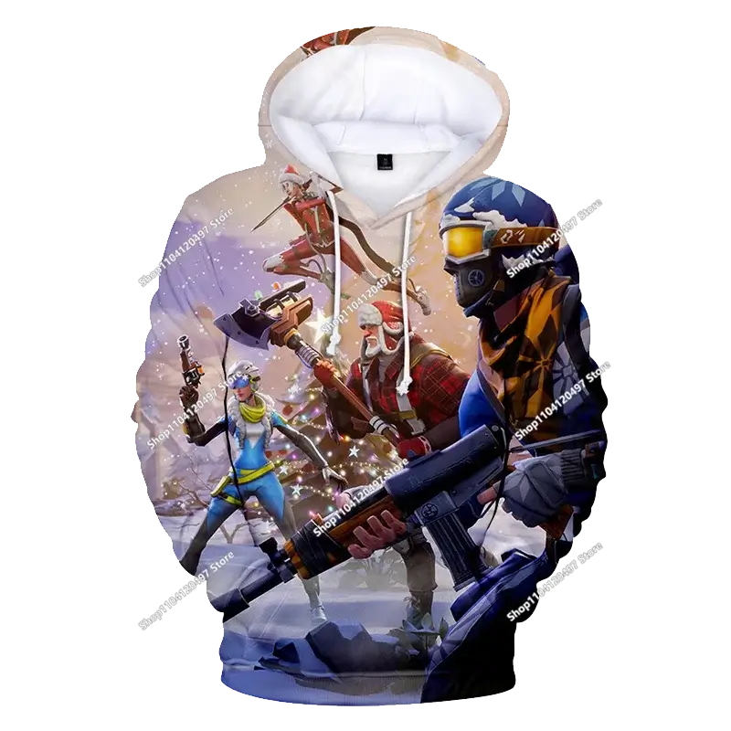 Sudadera con capucha Fortnite Anime para niños, streetwear hip-hop para hombre, ropa deportiva casual de corte holgado, moda outdoor