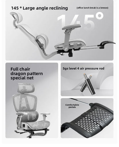 Přenosná minimalistická ergonomická židle s 10D područkami – počítačová, kancelářská, studijní a herní židle Gravity, pevná a odolná