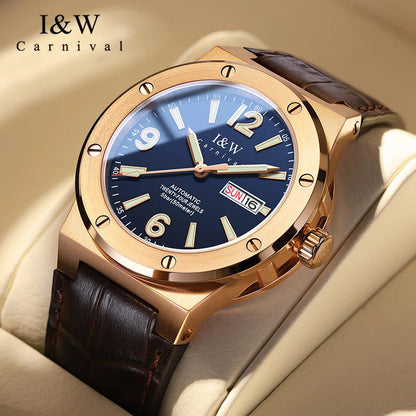 Carnival Brand IW High-End Series Luxury Sapphire Mechanical Watch Men 50M Waterproof Imported Movement Automatic Watches Mens