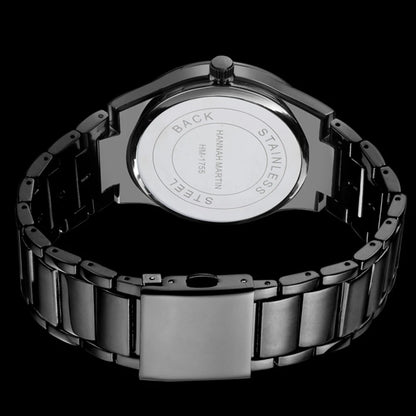 „Hannah Martin“ vyriškas laikrodis, nerūdijančio plieno korpusas, kvarcinis mechanizmas, 41 mm ciferblatas, verslo stiliaus, su kalendoriaus rodymu (imitacija)