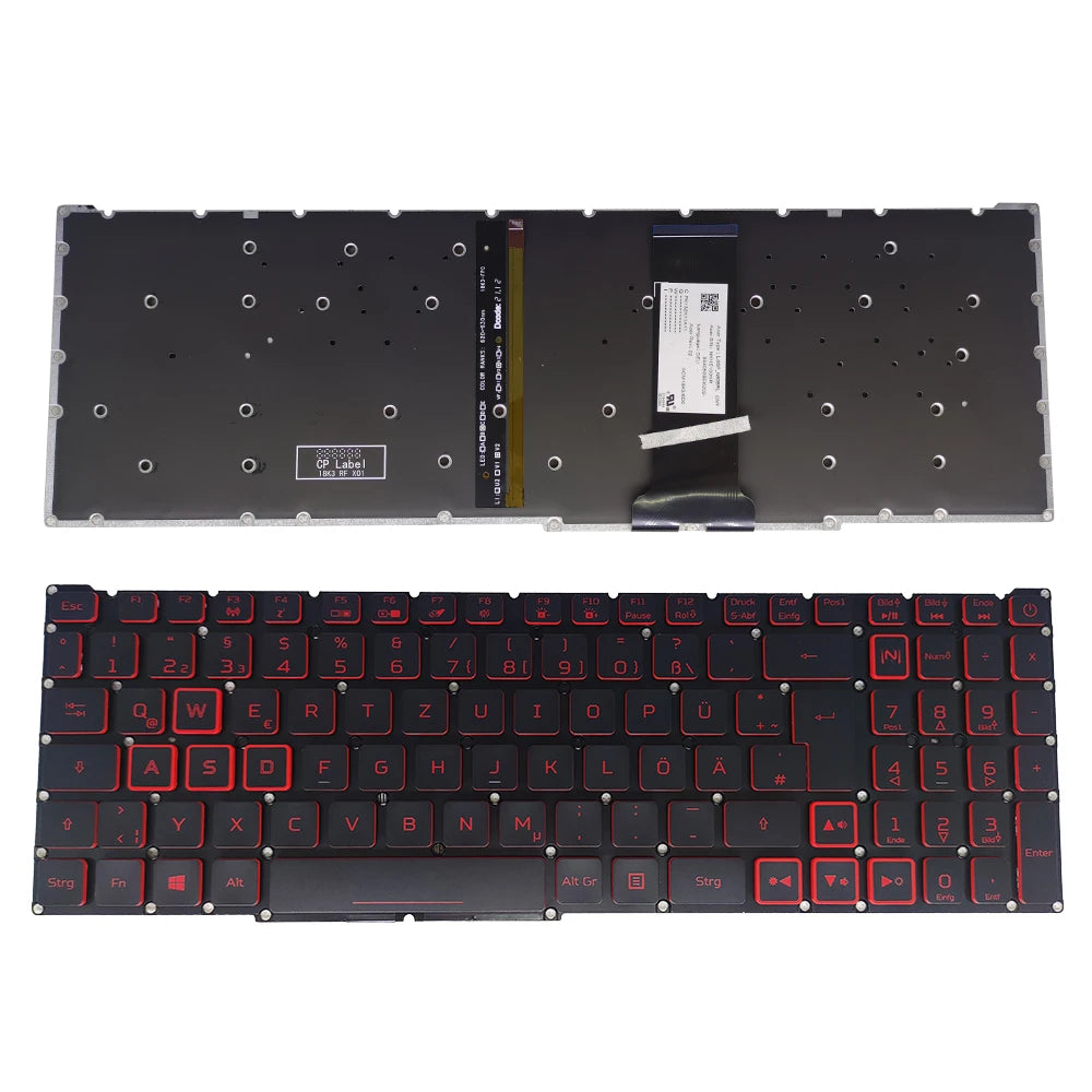 Teclado retroiluminado PT-BR Brasil US RU para Acer Nitro 5 AN515-54 AN515-43 AN517-52 AN517-51 AN517-54 AN715-51 Espanha LA IT TR GR FR
