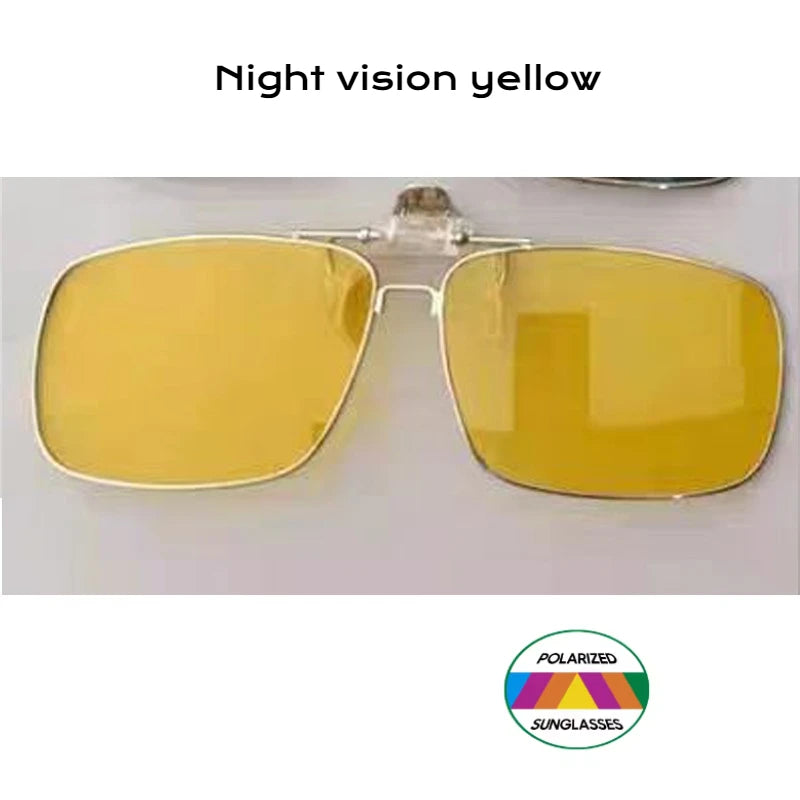 Ochelari de soare REXXAR pentru bărbați, cu clemă metalică, ochelari polarizați UV400, ochelari de soare pătrați pentru femei, cu vedere nocturnă, pentru șofat