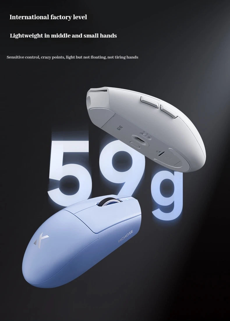 MCHOSE G3 V2 Pro Wireless Gaming Mouse Tri-Mode Bluetooth 800mAh Rechargeable Lightweight Customized Ergonomics Esports Mouse