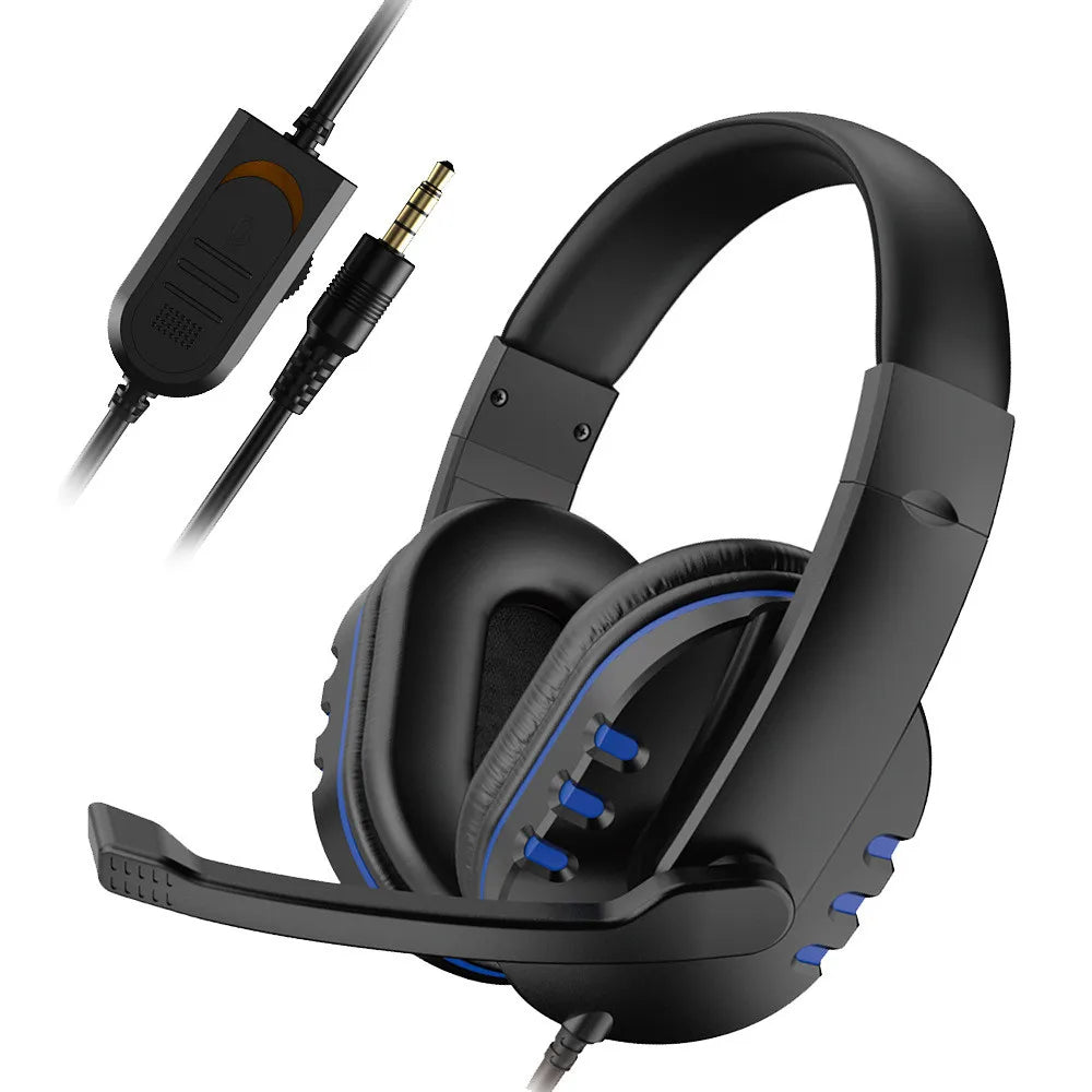 Casque de jeu filaire 3,5 mm, écouteurs pour musique, PS4, jeux PC, chat sur ordinateur avec microphone