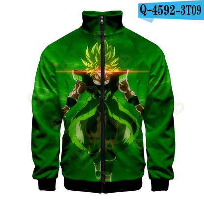 New Fashion Dragon Ball Print Stand Collar Zipper Hoodie Men Women Zipper Hoodies Jackets Long Sleeve Sport Hip Hop Sweatshirts