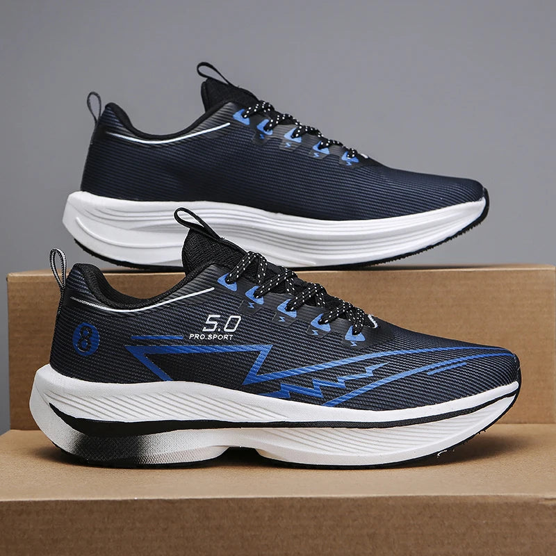 Brand Men's Carbon Plate Running Shoes, Soft Cushion, Shock Absorbing Sports Shoes, Unisex Sneakers, Light Anti-Slip Training Shoes