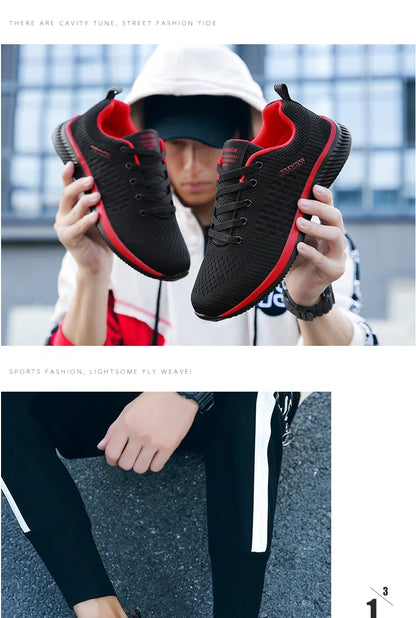 Gebreide hardloop- en wandelschoenen voor heren en dames, casual sneakers, ademende sportschoenen voor hardlopen, fitness en outdoor, lichtgewicht, maat 38-47