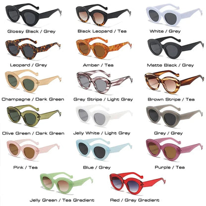 JNPCXI Ochelari de soare pentru femei, model „Cat Eye” supradimensionat, la modă, cu dungi verzi, stil retro, protecție UV400; ochelari de soare ovali pentru bărbați, la modă