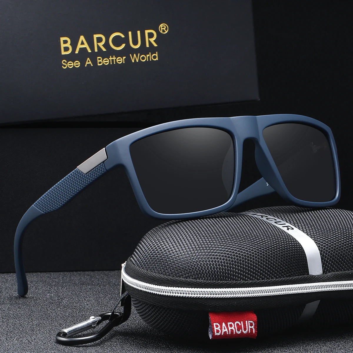 BARCUR Ochelari de soare simpli și confortabili, în stil business, pentru călătoriile zilnice, cu protecție UV, ambalaj de marcă