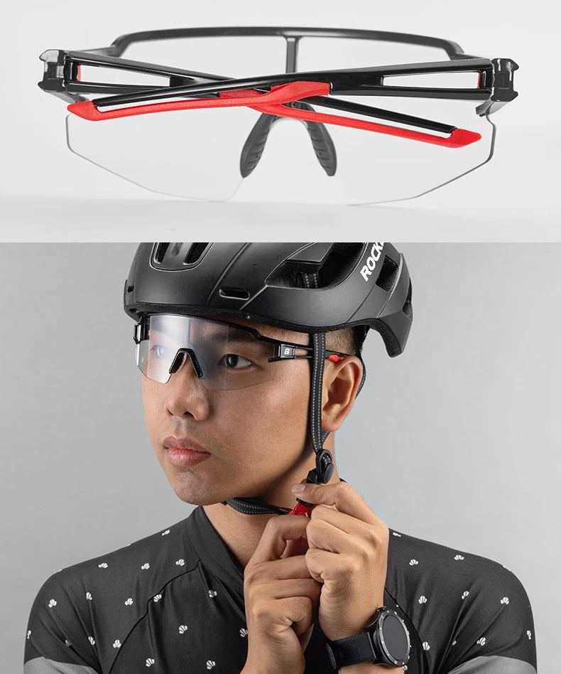 Ochelari de ciclism fotocromatici ROCKBROS, ochelari de soare pentru biciclete și sporturi în aer liber, ochelari cu schimbare de culoare, ochelari pentru MTB și biciclete de șosea, ochelari de protecție pentru biciclete