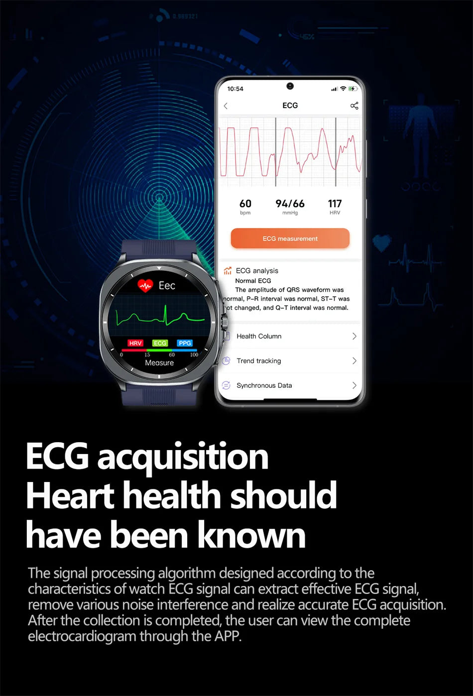 2026 New Health Track Smartwatch Air Pump Airbag True Blood Pressure Health Measure Smart Watch for Men and Women Blood Oxygen BT Call