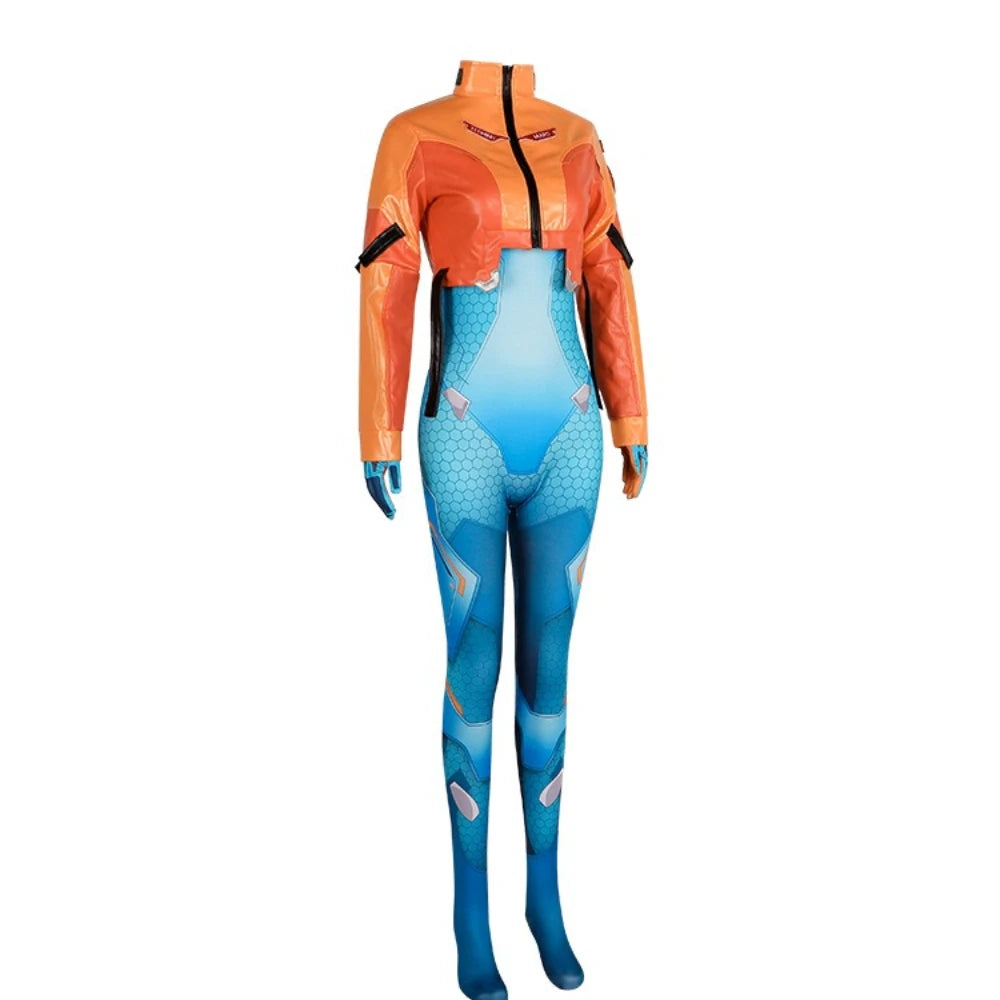 Costume cosplay Overwatch 2 Juno con parrucca, completo full set da eroina supporto, outfit per Halloween e Carnevale, Juno Teo Minh, donna e ragazza